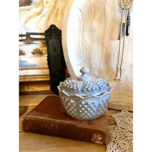 Mosser Glass Gigi Hobnail Butter Tub- Marble -Vintage Style Covered Dish